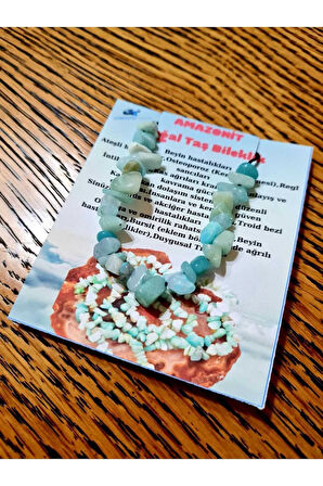 Doğal Kırık Taş Amazonit Taşı Bileklik Asansörlü Kilit Sistemi