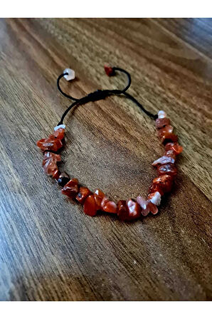 Doğal Kırık Taş Akik Taşı Bileklik Asansörlü Kilit Sistemi