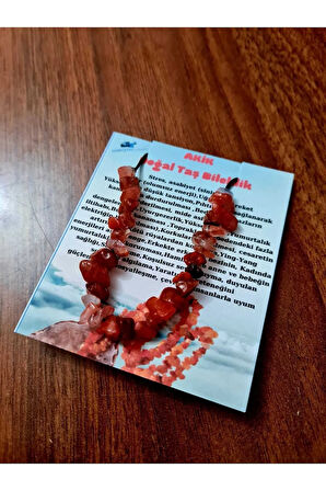 Doğal Kırık Taş Akik Taşı Bileklik Asansörlü Kilit Sistemi