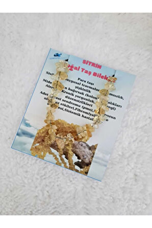 Doğal Kırık Taş Sitrin Taşı Bileklik Asansörlü Kilit Sistemi