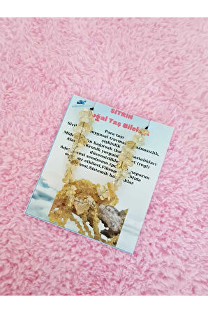 Doğal Kırık Taş Sitrin Taşı Bileklik Asansörlü Kilit Sistemi