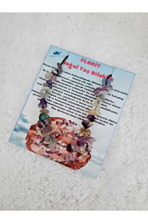 Doğal Kırık Taş Florit Taşı Bileklik Asansörlü Kilit Sistemi