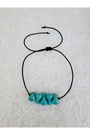 TSertifikalı urkuaz Doğal Taş Bileklik Makrome Kilit Sistemi