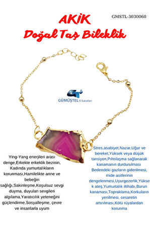 Doğal İşlenmemiş Akik Taşı Bileklik Tasarım Sevgiliye Anneye Hediye Sürpriz Hediyeli