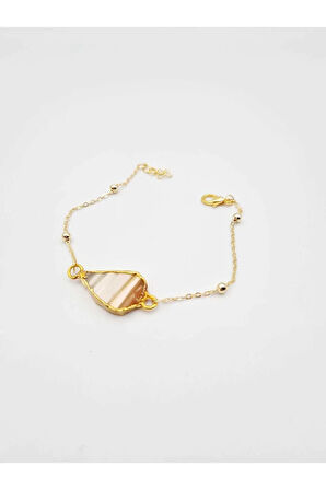 Doğal İşlenmemiş Akik Taşı Bileklik Tasarım Sevgiliye Anneye Hediye Sürpriz Hediyeli