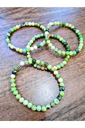 Doğal Krizopras Taşı Orijinal Doğal Taş Bileklik