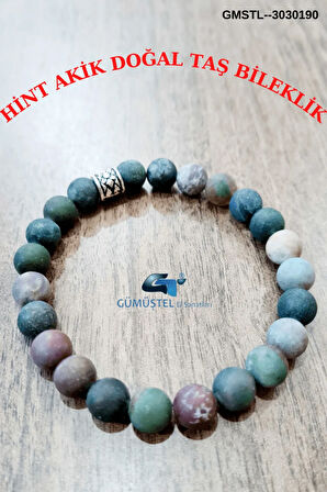 Doğal Hint Akik Taşı Bileklik AAA Kalite Orijinal Doğal Taş Sürpriz Hediyeli