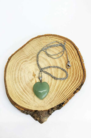 Aventurin Doğal Taş Kalp Kolye