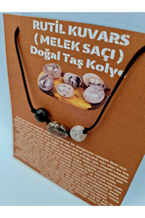 Doğal Taş Rutil Kuvars (Melek Saçı) Taşı Kolye Orijinal Doğal Taş