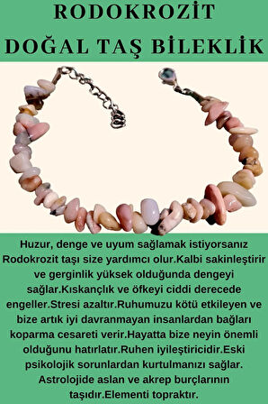 Sertifikalı Rodokrozit Doğal Taş Bileklik