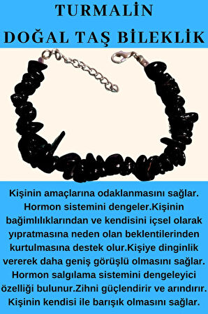Siyah Turmalin Doğal Taş Bileklik AAA Kalite Sürpriz Hediyeli