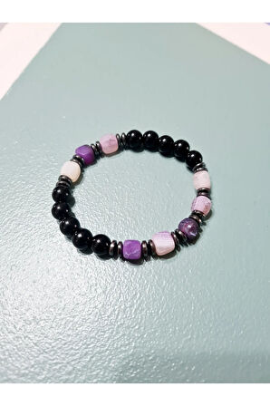 Orijinal Doğal Taş Bileklik Akik Hematit Sürpriz Hediyeli