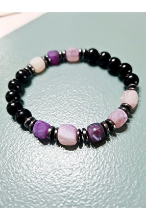 Orijinal Doğal Taş Bileklik Akik Hematit Sürpriz Hediyeli