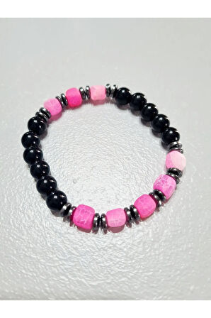 Orijinal Doğal Taş Bileklik Akik Hematit Sürpriz Hediyeli