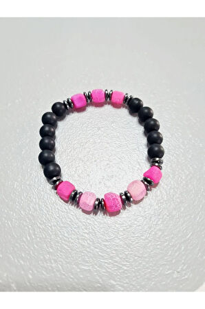 Sertifikalı Orijinal Doğal Taş Bileklik Akik Hematit Oniks Sürpriz Hediyeli