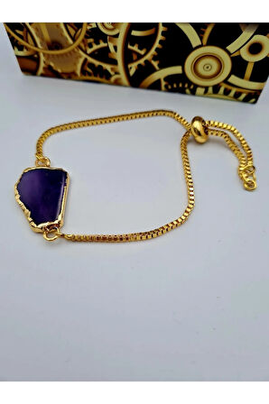 Akik Doğal Taş Bileklik Asansörlü Kilit Sistemi