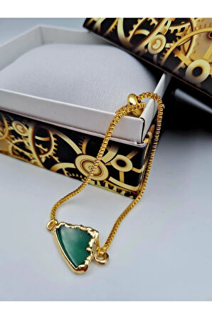 Akik Orijinal Doğal Taş Bileklik Asansörlü Kilit Sistemi AAA Kalite