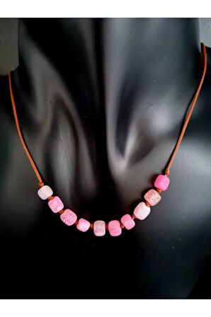 Küp Akik Doğal Taş Kolye AAA Kalite