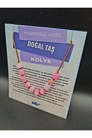 Küp Akik Doğal Taş Kolye AAA Kalite