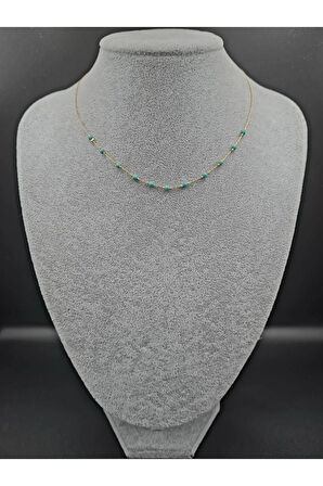 Doğal Turkuaz Taşı Tasarım Kolye AAA Kalite El Yapımı