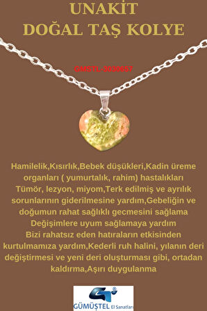Unakit Kalp Model Minimal Kolye