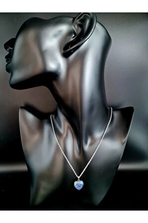 Doğal Taş Lapis Lazuli Kalp Model Minimal Kolye AAA Kalite