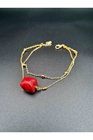 Mercan Doğal Taş Bileklik Özel Tasarım AAA Kalite