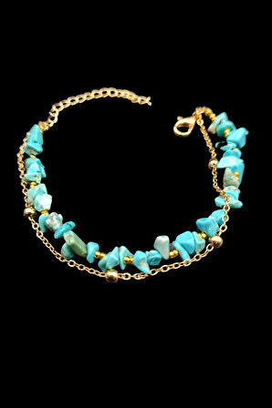 Sertifikalı Turkuaz Doğal Taş Bileklik Özel Tasarım