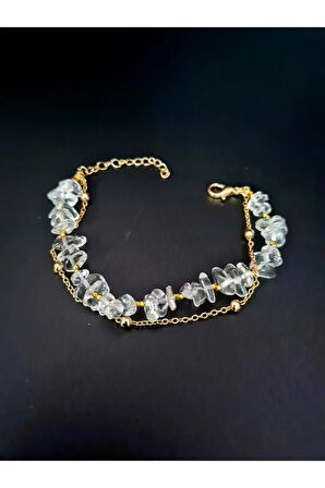 Sertifikalı Kristal Kuvars Doğal Taş Bileklik Özel Tasarım