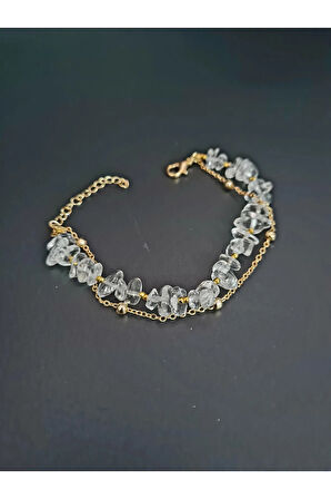 Sertifikalı Kristal Kuvars Doğal Taş Bileklik Özel Tasarım