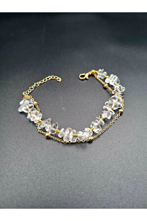 Sertifikalı Kristal Kuvars Doğal Taş Bileklik Özel Tasarım