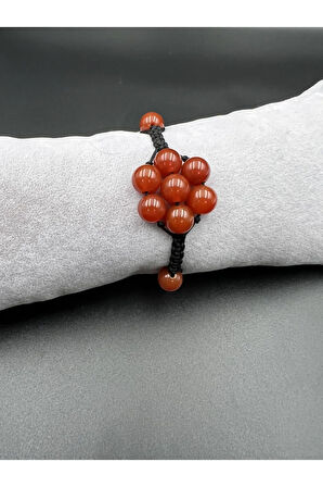 Turuncu Akik Doğal Taş Bileklik