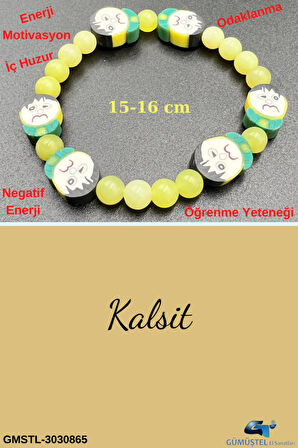 Unisex Kalsit Doğal Taş Çocuk Bilekliği