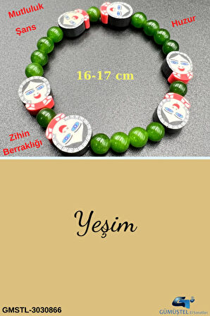 Unisex Yeşim Doğal Taş Çocuk Bilekliği