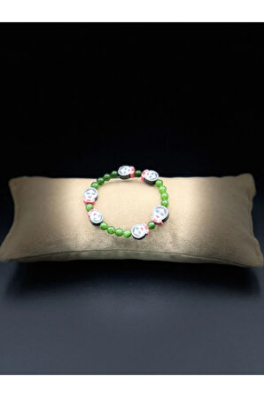 Unisex Yeşim Doğal Taş Çocuk Bilekliği