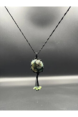 Akik Doğal Taş Tasarım Kolye El yapımı Örgü Model