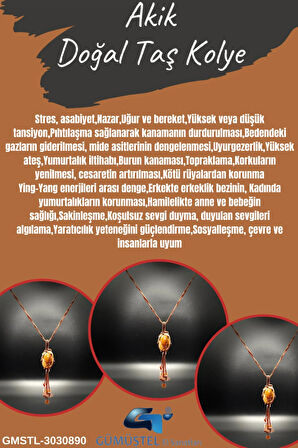 Akik Doğal Taş Tasarım Kolye El yapımı Örgü Model