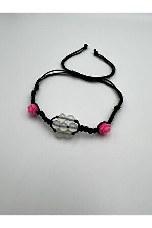 Opal Doğal Taş Bileklik Asansörlü Kilit Sistemi Aaa Kalite El Yapımı Bileklik 6mm