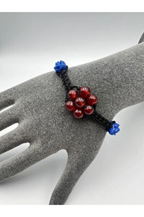 Turuncu Akik Doğal Taş Bileklik Asansörlü Kilit Sistemi   El Yapımı Bileklik