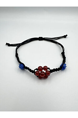 Turuncu Akik Doğal Taş Bileklik Asansörlü Kilit Sistemi   El Yapımı Bileklik