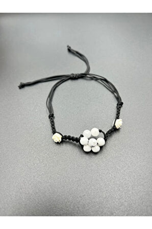 Havlit Doğal Taş Bileklik Asansörlü Kilit Sistemi Aaa Kalite El Yapımı Bileklik 6mm