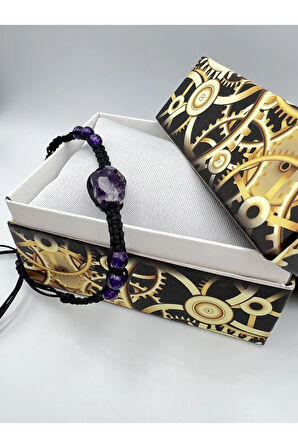 Ametist Doğal Taş Tasarım Bileklik