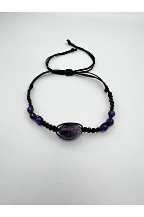 Ametist Doğal Taş Tasarım Bileklik
