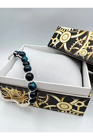 Kaplan Gözü Doğal Taş Bileklik Aaa Kalite El Yapımı Özel Tasarım