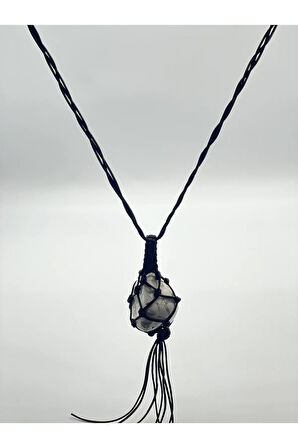 Havlit Doğal Taş Tasarım Kolye El Yapımı Örgü Model Aaa Kalite