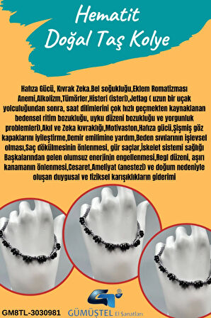 Hematit Doğal Taş Tasarım Bileklik AAA Kalite Hafıza Konsantrasyon Kıvrak Zeka