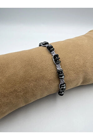 Hematit Doğal Taş Tasarım Bileklik AAA Kalite Hafıza Konsantrasyon Kıvrak Zeka