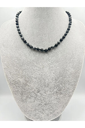 Doğal Taş Obsidyen Taşı Kolye AAA Kalite 6mm
