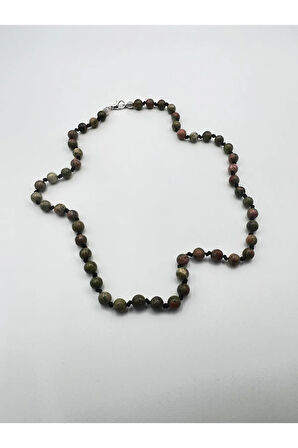 Doğal Taş Unakit Taşı Kolye  6mm