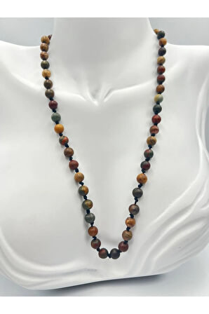 Doğal Taş Krizokol Taşı Kolye AAA Kalite 6mm